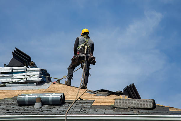 Professional Gutter Installation technician working in Medford, WI